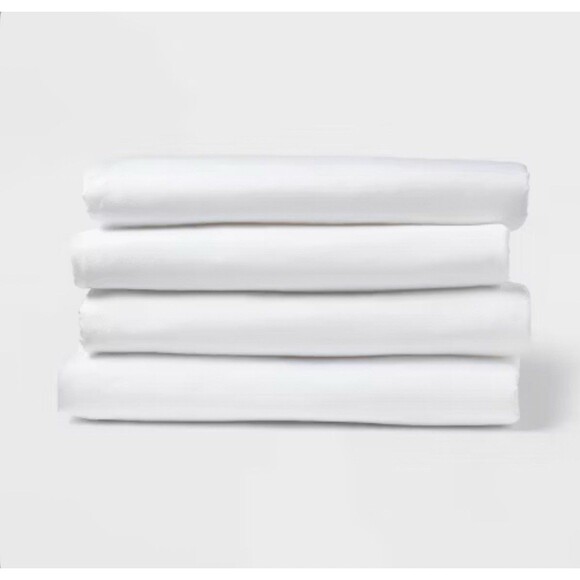 4-pack Twin/Twin XL Dorm Bed Fitted Sheets White Microfiber - Room Essentials - Picture 1 of 4